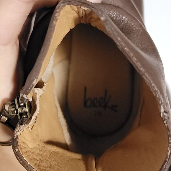 NEW Beek Quail Ankle Boots Womens 7.5 Chocolate Brown Hipster Chic Neutral Boho - Picture 7 of 10